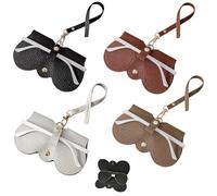 YanBous Set da 4 custodie per occhiali da sole portatili, custodia in pelle morbida per occhiali, custodia sospesa per occhiali, custodia piatta per occhiali da sole, unisex (4 colori).