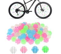 YanBous Set di 108 perle per raggi della bicicletta - Accessorio colorato per bicicletta - Perle luminose per raggi della bicicletta - Perle riflettenti per raggi-Clip per raggi luminescenti al buio