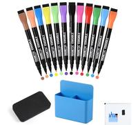 YanBous Set di 14 Marcatori Magnetici Colorati & Cancellino con Scatola di Conservazione Blu - Lavagne, Pennarelli Colorati, Ideale per la Creazione e l'Organizzazione Creativa in Casa e Ufficio