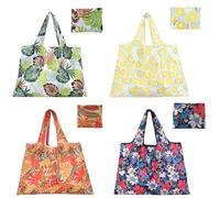 YanBous Set di 4 Borse Pieghevoli per la Spesa - Borse Riutilizzabili con Grande Capacità, Ecologiche, Salvaspazio, Leggere, Perfette per lo Shopping, i Viaggi e l'Uso Quotidiano