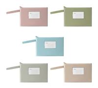 YanBous Set di 5 Buste, Portadocumenti con Cerniera in 5 Colori (Blu, Verde, Rosa, Giallo, Grigio), Multifunzionale per Cosmetici, Scuola e Business