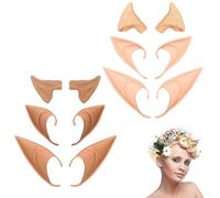 YanBous Set di Orecchie da Elfo in Lattice, 6 Paia di Diversi Design per Cosplay e Accessori per Costumi, Perfetto per Halloween, Carnevale, Fasching e Feste a Tema.
