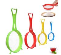 YanBous Set di setacci in plastica di 4 dimensioni diverse (13,5/11,5/8,5/6,5 cm),per la cucina: farina, quinoa, riso,pasta, zucchero a velo e altro ancora.Perfetto per scolare,filtrare e setacciare.