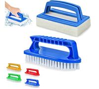 YanBous Set di Spazzole per Piscina,2 Pezzi Spazzola per la Pulizia della Piscina con Manico,Spazzola per Strofinare Adatta per la Pulizia di Sporco e Muschio,Perfetta per Spa,Piscine,Vasche da Bagno
