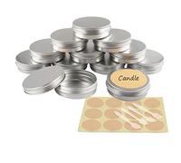 YANCAER 10 pezzi Barattoli di alluminio 100ml Argento - D83mm x H24mm Scatola Rotonda in Alluminio con Tappo a Vite Contenitori in Metallo per Lozione Crema Maschera Mini Candela