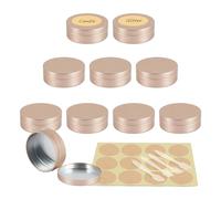 YANCAER 10 Pezzi da 100 ml Oro opaco in Alluminio con Coperchi a Scorrimento, Scatolette Tonde D80mm x H28mm, per Cosmetici Creme Candele Vuoti Contenitore Cosmetico