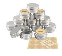 YANCAER 100 Pezzi Barattoli di alluminio 5ml Argento - D26mm x H15mm Scatola Rotonda in Alluminio con Tappo a Vite Contenitori in Metallo per Lozione Crema Maschera Mini Candela