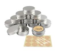 YANCAER 100 Pezzi Barattoli di alluminio 60ml Argento - D68mm x H27mm Scatola Rotonda in Alluminio con Tappo a Vite Contenitori in Metallo per Lozione Crema Maschera Mini Candela