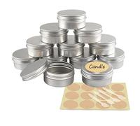 YANCAER 100 Pezzi Barattoli di alluminio 80ml Argento - D68mm x H36mm Scatola Rotonda in Alluminio con Tappo a Vite Contenitori in Metallo per Lozione Crema Maschera Mini Candela