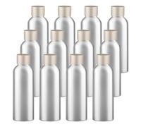 YANCAER 12 Pezzi 100ml Argent Cosmético Portátil Botellas Dosatori Vuote in Alluminio con Coperchio in Alluminio Oro Opaco, Rechargeable pour liquides, huiles, cosmétiques, voyages et préparations DIY