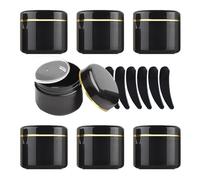 YANCAER 12 Pezzi 150 g Nero Contenitori Cosmetici, 150 ml Plastica Crema Barattoli Vasetto Vuoto di Bordo Oro, Imbottitura interna per Stoccaggio di Viaggi Maschera Cream gli occhi
