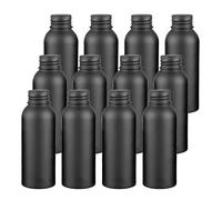 YANCAER 24 Pezzi 100ml Flaconi in Alluminio Nero con Tappo a Vite - Contenitori Ricaricabili per Cosmetici, Oli Essenziali, liquides, huiles, cosmétiques, voyages et préparations DIY