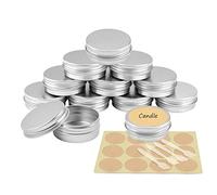YANCAER 24 Pezzi Barattoli di alluminio 30ml Argento - D52mm x H21mm Scatola Rotonda in Alluminio con Tappo a Vite Contenitori in Metallo per Lozione Crema Maschera Mini Candela