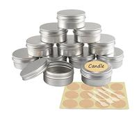 YANCAER 24 Pezzi Barattoli di alluminio 80ml Argento - D68mm x H36mm Scatola Rotonda in Alluminio con Tappo a Vite Contenitori in Metallo per Lozione Crema Maschera Mini Candela