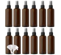 YANCAER 24 Pezzi Marrone 100 ml Bottiglie Spray con Testa di Spruzzo Nera,Bottigliette Spray Vuote Set in Plastica, Flaconi Spray da Viaggio, Aereo Contenitori da Viaggio per Cosmetici