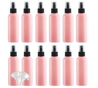 YANCAER 24 Pezzi Rosa 100 ml Bottiglie Spray con Testa di Spruzzo Nera,Bottigliette Spray Vuote Set in Plastica, Flaconi Spray da Viaggio, Aereo Contenitori da Viaggio per Cosmetici
