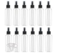 YANCAER 24 Pezzi Trasparente 100 ml Bottiglie Spray con Testa di Spruzzo Nera,Bottigliette Spray Vuote Set in Plastica, Flaconi Spray da Viaggio, Aereo Contenitori da Viaggio per Cosmetici