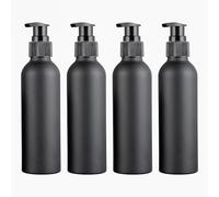 YANCAER 4 Pezzi da Nero in Alluminio Dispenser per Lozione Ricaricabile 150 ml - Bottiglia Pump per cosmétiques, Shampoo, Crema Corpo