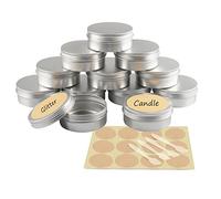 YANCAER 50 Pezzi Barattoli di alluminio 150ml Argento - D83mm x H34mm Scatola Rotonda in Alluminio con Tappo a Vite Contenitori in Metallo per Lozione Crema Maschera Mini Candela