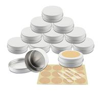 YANCAER 50 Pezzi Barattoli di alluminio 30ml Bianco - D52mm x H21mm Scatola Rotonda in Alluminio con Tappo a Vite Contenitori in Metallo per Lozione Crema Maschera Mini Candela