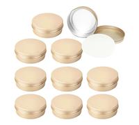 YANCAER 50 Pezzi Barattoli di alluminio 60ml Oro Smerigliato - D68mm x H25mm Scatola Rotonda in Alluminio con Tappo a Vite Contenitori in Metallo per Lozione Crema Maschera Mini Candela