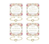YANCHUN 2/4/6 braccialetti da damigella d'onore in oro con nodo d'amore per le donne Tie the Knot braccialetti regali per damigella d'onore con un biglietto I Can't Tie the Knots without You Will You