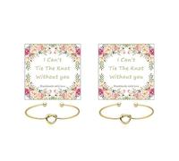 YANCHUN 2/4/6 braccialetti da damigella d'onore in oro con nodo d'amore per le donne Tie the Knot braccialetti regali per damigella d'onore con un biglietto I Can't Tie the Knots without You Will You