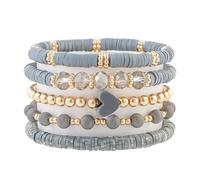 YANCHUN Best Friend Bracelet Friendship Bracelets Clay Beaded Bracelet Braccialetti colorati da donna, lega, Senza Gemstone