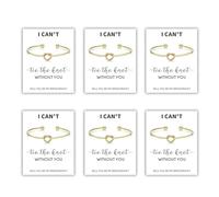 YANCHUN Braccialetti da damigella d'onore in oro con nodo d'amore da donna Tie the Knot Braccialetto per damigella d'onore con un biglietto I Can't Tie the Knots without You Will You Be My Bridesmaids