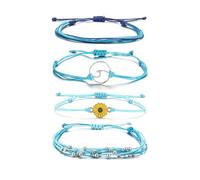 YANCHUN Braccialetti di corda per le donne regali alla moda cose braccialetti dell'amicizia impermeabili estivi cavigliera abiti onda regolabile surfista spiaggia braccialetto gioielli regali, Corda