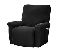 YancLife Jacquard Copripoltrona Fodera per Poltrona, Coprisedile Chivas Poltrona Reclinabile Relax Completo Elasticizzato con Tasche, Rivestimento Elastico per Sedia a Dondolo, Sedia Relax (Nero)