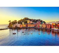 YANCONG Puzzle di Legno per Adulti 1000 Pezzi, Vista del Golfo di Sestri Levante, Italia Puzzle Classici con Stampa Ad Alta Definizione 75X50Cm