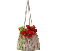 Yancremio Borsa A Spalla Grande Da Donna Intrecciata Con Fiori 3D (A)