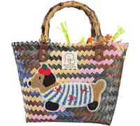 Yancremio Borsa Da Spiaggia Intrecciata in Stile Retrò Boho Da Donna | Simpatiche Borse Hobo Estive Per Picnic E Vacanze: Borsa Artigianale in Vimini, Rattan E Bambù