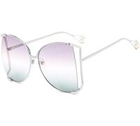 Yancremio Occhiali Da Sole Cat Eye Oversize Da Donna Occhiali Da Sole Con Decorazione Di Perle Leggere Y2K Chic Retrò UV400 (D)