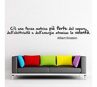 YANDAOFANG Adesivo da Parete con Frasi motivazionali di Einstein - Adatto per Camera da Letto Soggiorno Decorazioni per la casa Adesivo da Parete in Vinile Rimovibile 18X138 cm