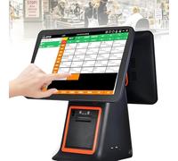 YANDDEA Registratore di Cassa all-in-One con Doppio Monitor Touch Screen, sistemas POS per Piccole Imprese, 8 GB di RAM, 128 GB di SSD, Stampante, cassetto Contanti e Software Black-A