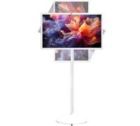 YANDDEA Televisore Portatile su Ruote da 21,5"/24"/27"/32", Smart TV Portatile Wireless con Schermo Touch Screen 1080p/4k su Ruote, Batteria più Grande con autonomia Fino a 5-8 Ore 32in-4/64G