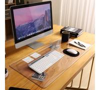 Yanen Sottomano da scrivania trasparente, 90 x 40 cm, in PVC trasparente, con bordi rotondi, antiscivolo, impermeabile, per ufficio, casa, scuola