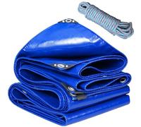 YANFEILI Telone Occhiellato,2.5x2.5m 520g/m² telo pvc telone con occhielli Telo impermeabile pieghevole in plastica Resistente alle intemperie neve blu