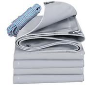 YANFEILI Telone Occhiellato,Impermeabile,5x12m 520g/m² telo pvc,Antistrappo,Antivento,Taglia e Colore a Scelta,Telo di Protezione,Copertura,per Camion,Mobili,Piscina grigio