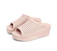 YANG11FAN Ciabatte da Doccia Pendenza da donna con pantofole dal fondo spesso Muffin da spiaggia casual estivo femminile con pantofole con tacco alto Moda all'aperto Ciabatte da Bagno(Pink,36)