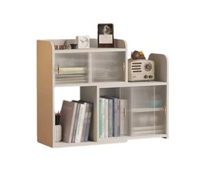 YANG11FAN Facilità Libreria da tavolo Bianca con Density Board, scaffale espandibile a 2 livelli, organizer for cartelle in plastica, for la cucina domestica dell'ufficio