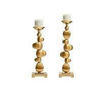 YANG11FAN Portacandele in Lega con Ornamenti Decorativi Moderni e Leggeri, portacandele retrò for aromaterapia, 2 Pezzi Centrotavola(Piccolo)