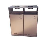 YANG11FAN Rifiuti e riciclaggio Cestino for rifiuti commerciale moderno da esterno con doppio contenitore in metallo e posacenere Patio