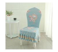 YANGAFJDUA Classico Coprisedie Sala da Pranzo con Gonna a Balze 2 Pezzi Coprisedie Elasticizzati per Sedie da Cucina Lavable Coprisedia Senza Braccioli in Stile Country per Hotel Banchetti,F,S1