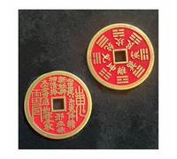 YANGAFJDUA I Ching 5 Monete per Oracolo, Grande Monete Feng Shui Cinesi, 5 Pezzi Moneta Buona Fortuna, Tradizionali Monete Portafortuna Feng Shui per Ricchezza Successo e Fortuna,C,2.8cm/1.1in