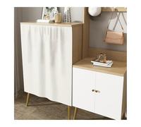 YANGAFJDUA Tinta Unita Tende per Armadietti Cucina Corta Autoadesiva, Universale Tenda per Scaffale Cucina Antipolvere e Privacy per Tendina Sottolavello, Mobile Lavatrice,B,W40x80cmH/17x31in