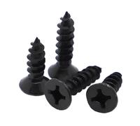 YANGC 20-100 pezzi M1 M1.2 M1.4 M1.7 M2 M2.3 M3 M3.5 M4 M5 Vite autofilettante a testa svasata piatta in acciaio al carbonio nero a croce(12mm,M2.3 50pcs)