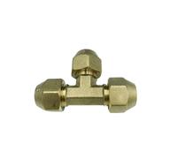 YANGC Adatto for tubi da 1/4" 3/8" 1/2" 3/4" SAE-Standard Flare Connector Tee in ottone a 3 vie Raccordo for tubi Adattatore for condizionatore d'aria(With Nut,19.05MM 3L4 INCH_TEE)